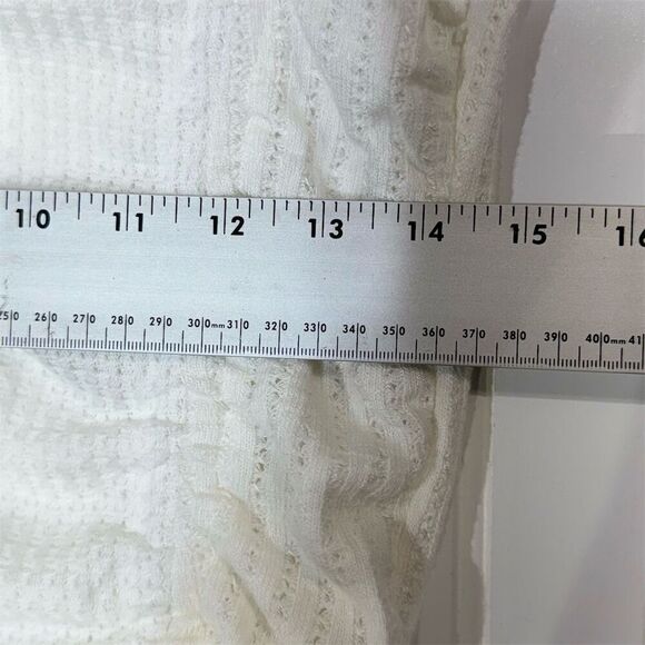 NWT Gilded Intent Cream Textured Ruched Stretch Top L Cottagecore Y2K Fit - Picture 4 of 8